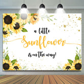 Wenig Sonnenblume Ist An Der Weg Babydusche Hintergrund